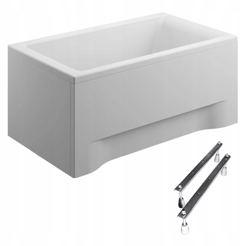 Obdélníková vana Polimat Capri 120x70 s bílým krytem a bonus nohami