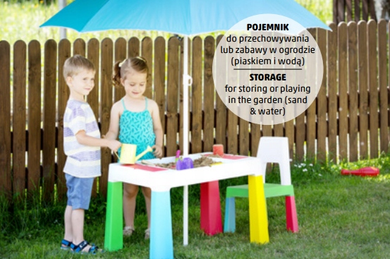 STOLIK PLASTIKOWY DLA DZIECI Zestaw stolik i krzesełko TEGA 2w1 Kolekcja Multifun
