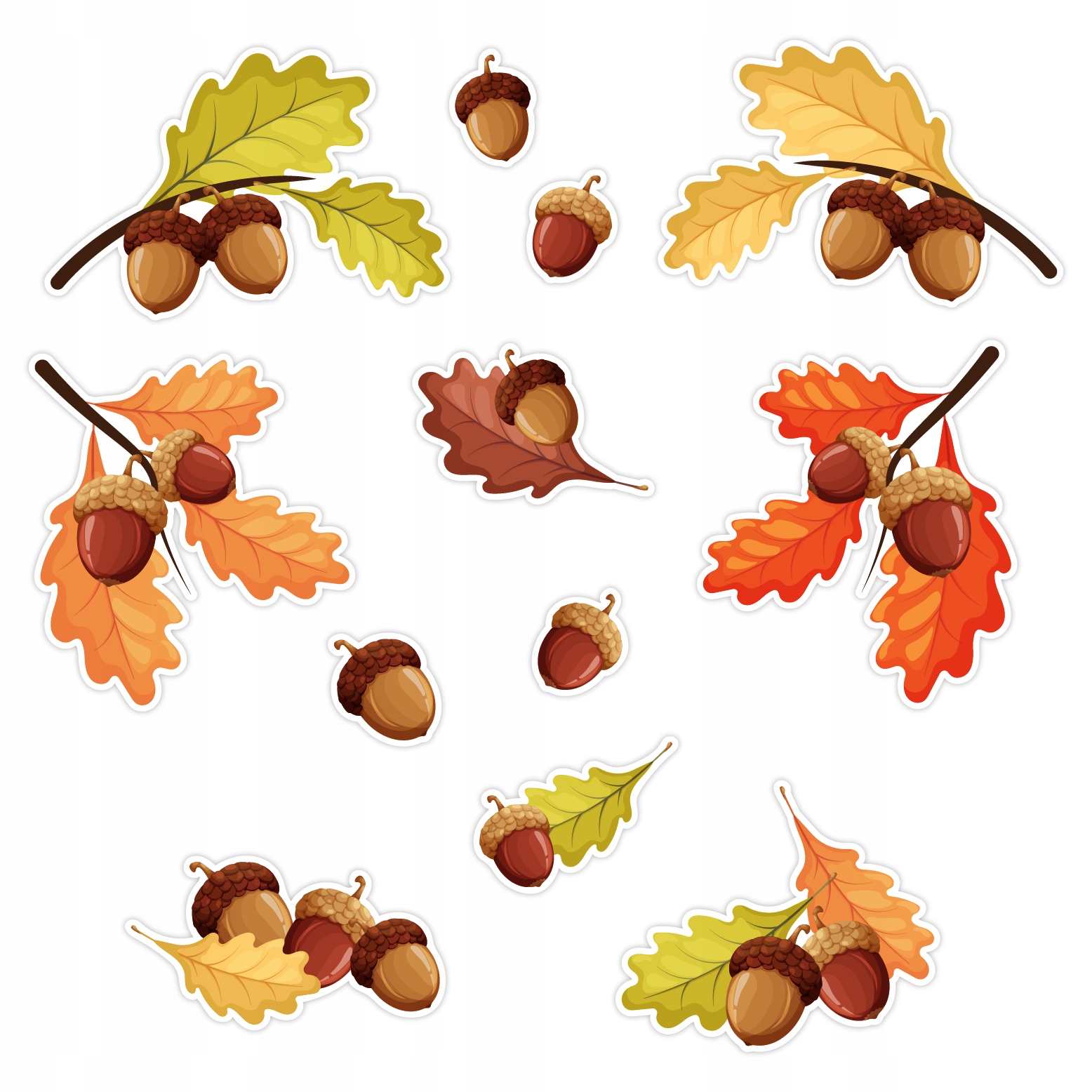 DEKORACJA JESIENNA OKIENNA / NA GAZETKĘ - ŻOŁĘDZIE (dwustronne) - LearnHow