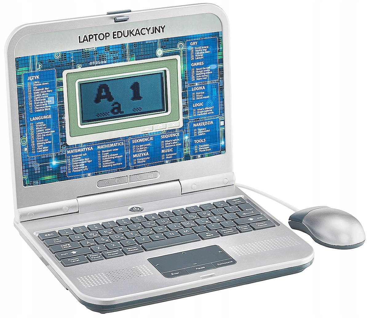 LAPTOP EDUKACYJNY DLA DZIECI PL/ANG 98 PROGRAMÓW Marka Smily Play