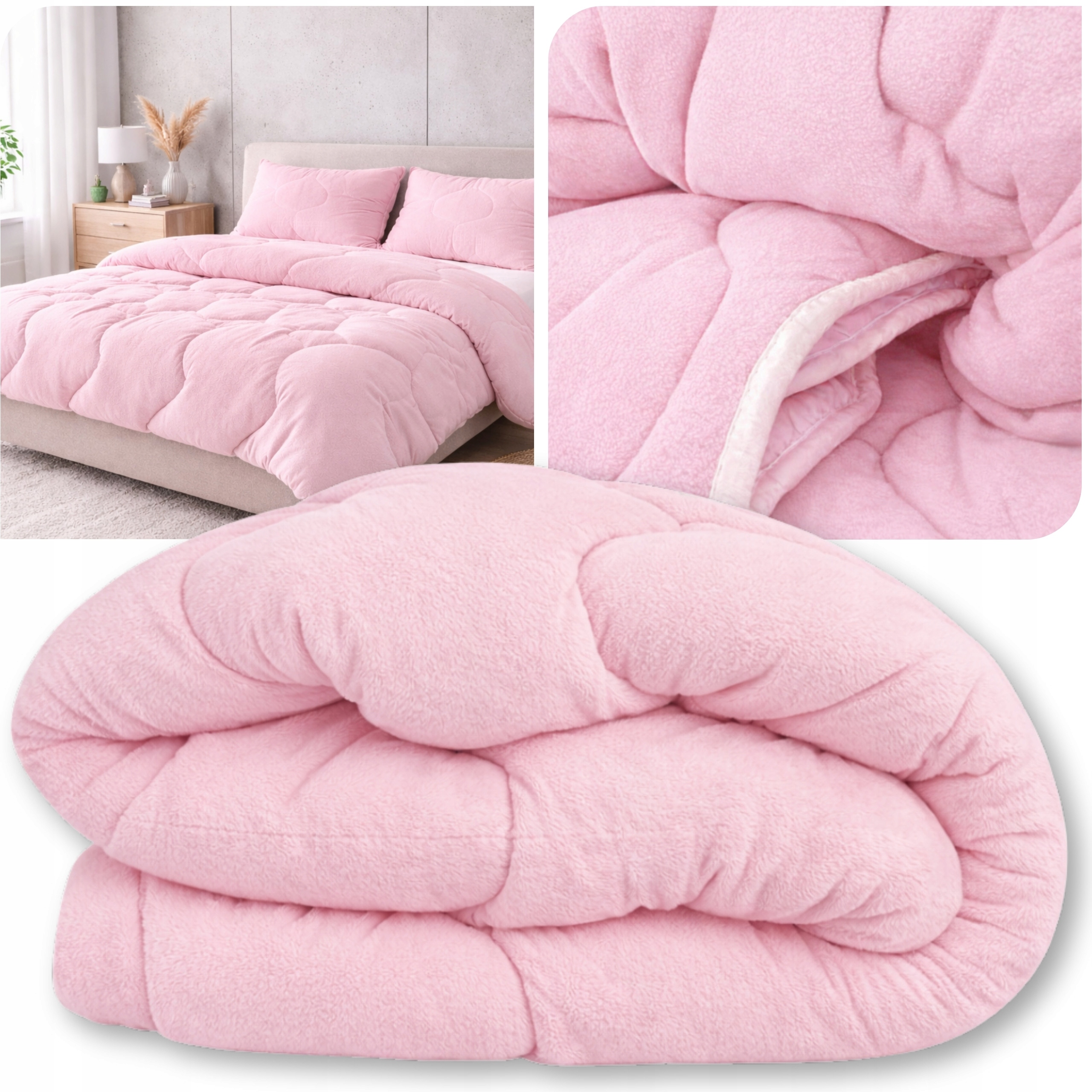 Přikrývka 200 x 220 cm Teplá fleecová příjemná měkká na chladné noci Celoroční