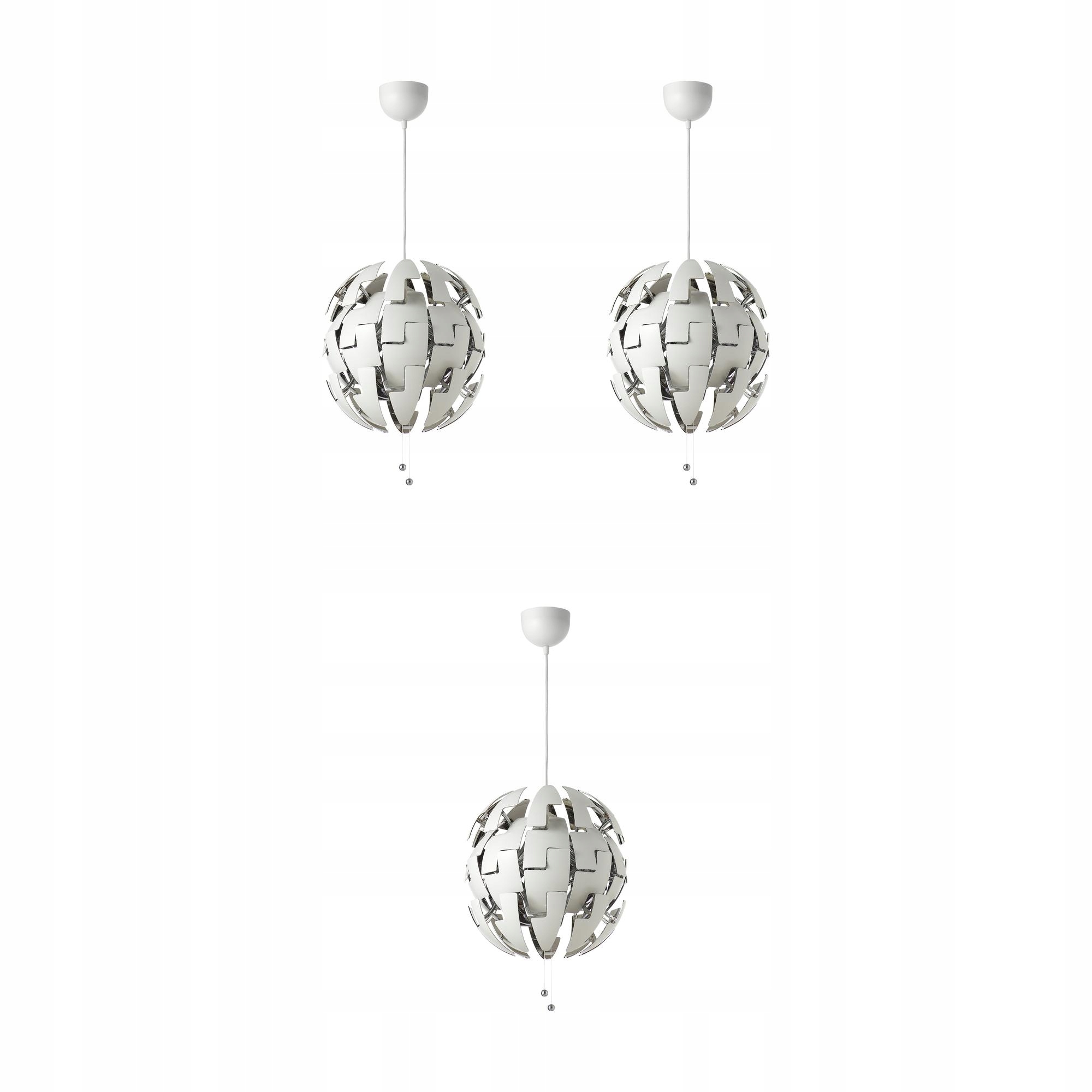 3 szt. Ikea Ps 2014 Lampa wisząca biały/srebrny 35 cm