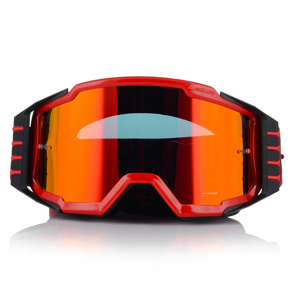 GOGLE MOTOCYKLOWE LS2 CHARGER PRO CZERWONE + 2xSZYBA LUSTRZANKA ANTIFOG Stan opakowania oryginalne