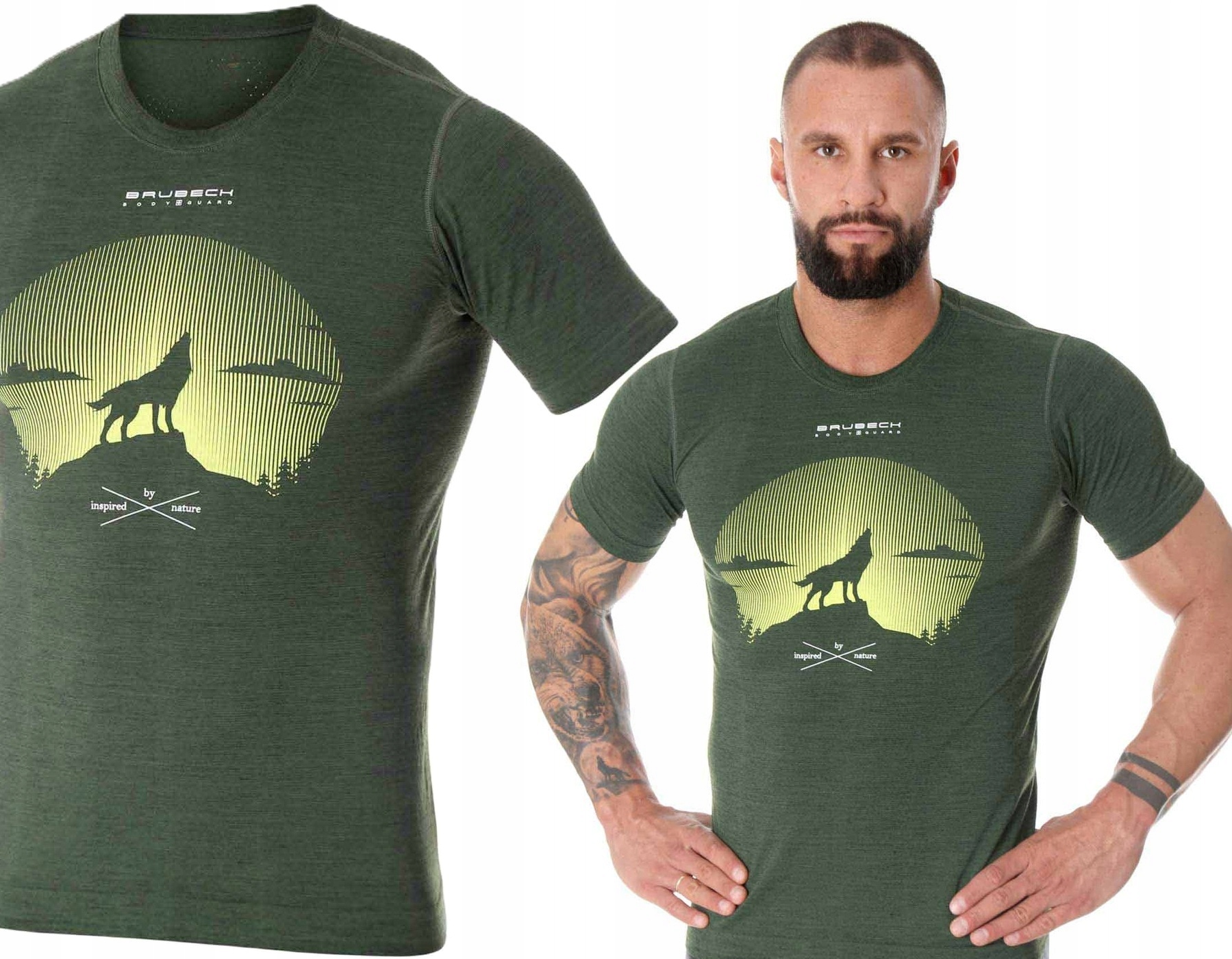 Męski T-shirt Wełniany Koszulka Do Turystyki Górskiej Brubeck Outdoor Wool