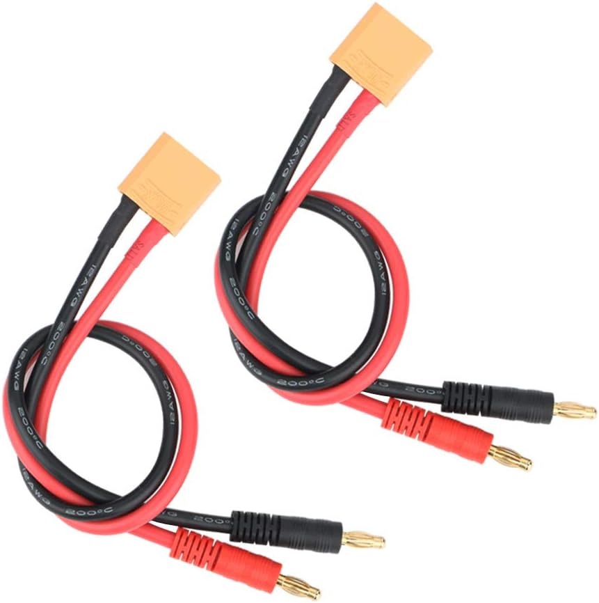 Kabel Adaptér XT90 Na 4 MM Banánkový 2-BALENÍ 12AWG 30 CM