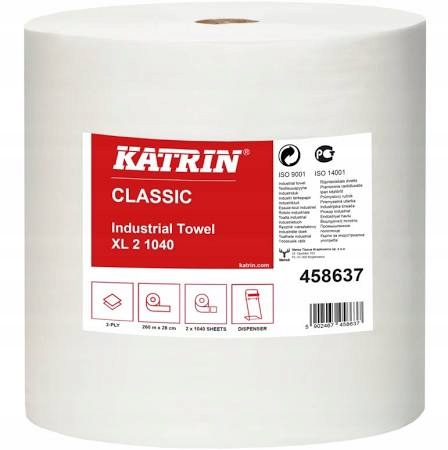 Levně Průmyslové papírové utěrky Katrin bílé 260 m