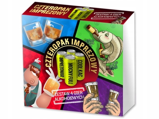 GRA ALKOHOLOWA 4PAK IMPREZOWY TOWARZYSKA ZESTAW