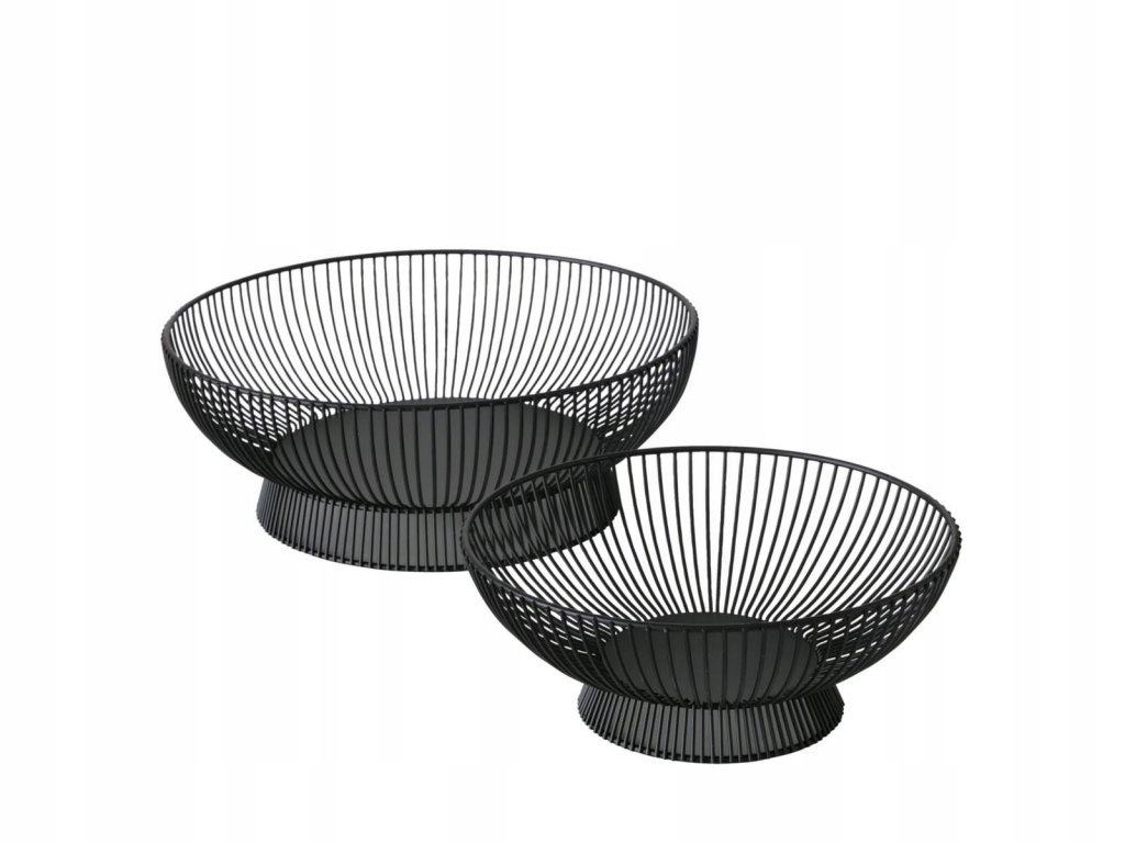 Kovové misky na ovoce, Balu, 2 kusy, černé