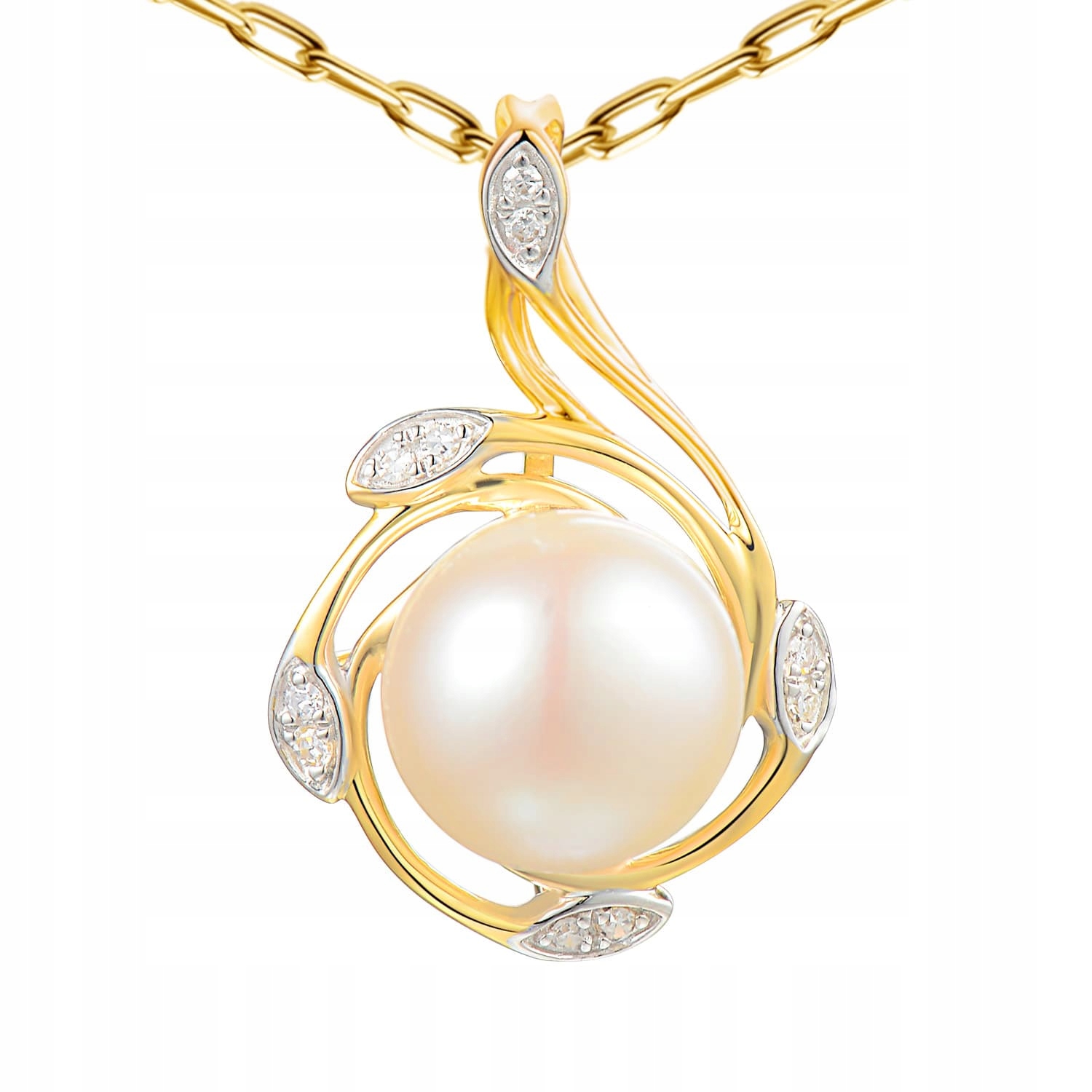 Zlatý přívěsek Au 585 s perlou a diamanty 0,04 ct