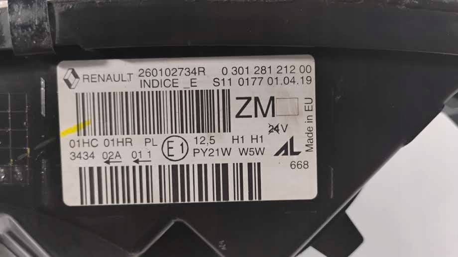 фара левая renault CAPTUR 1 oe 260102734R
