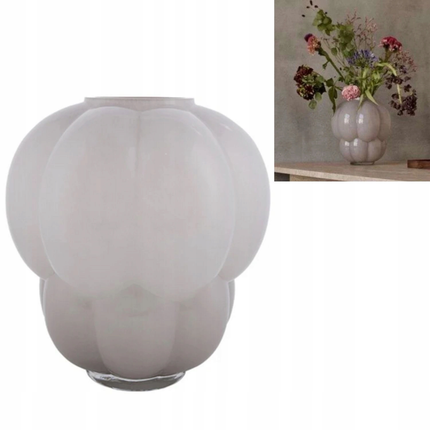 Sklenená váza Aytm Uva na kvety sušená dekoracínová, ozdobná, 35 cm