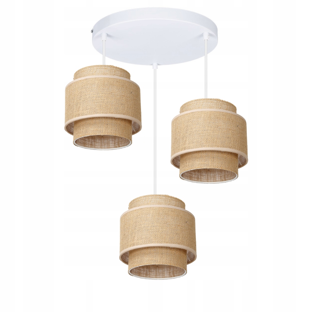 

Lampa Wisząca Sufitowa Jutowa Boho Talerz Trio