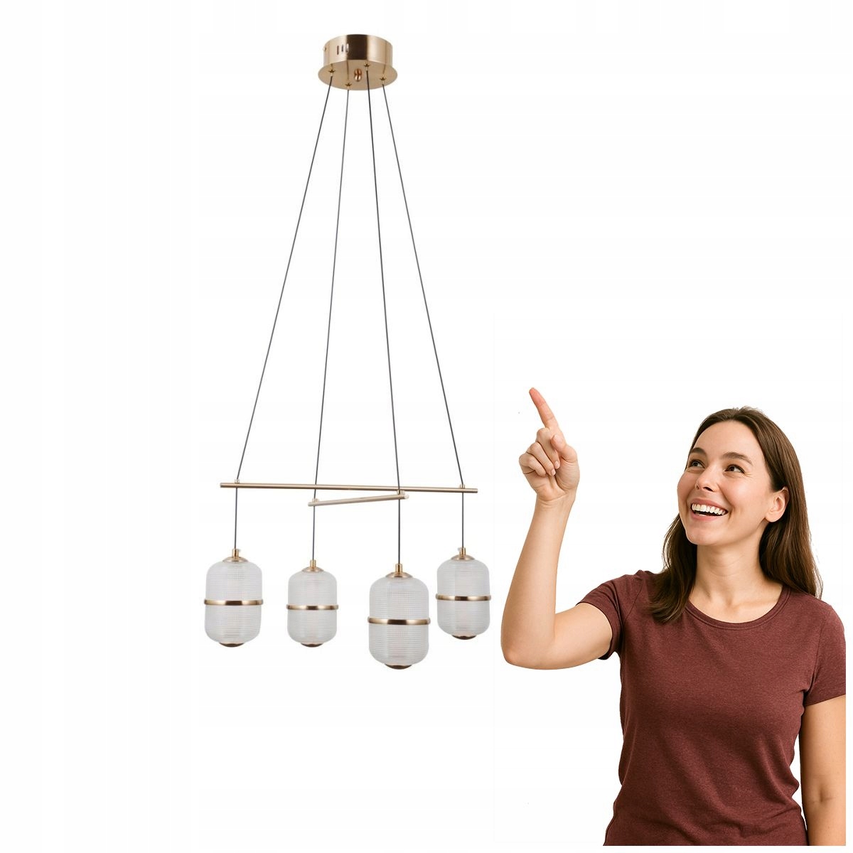 Závesná Led lampa Alani 4x24W Zlatá Moderná Italux