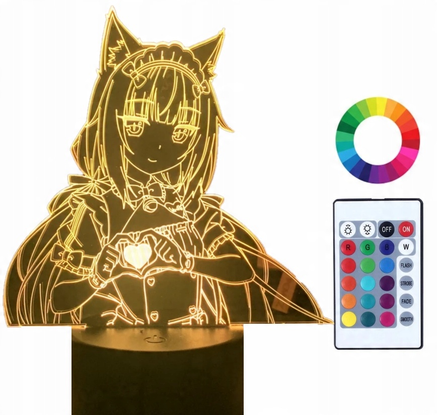 

Lampka Nocna 3D Led Anime Nekopara Grawer Imię