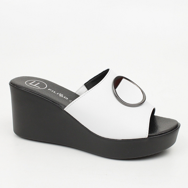 Filippo DK4610 Bílé Kožené Nazouváky vel. 40