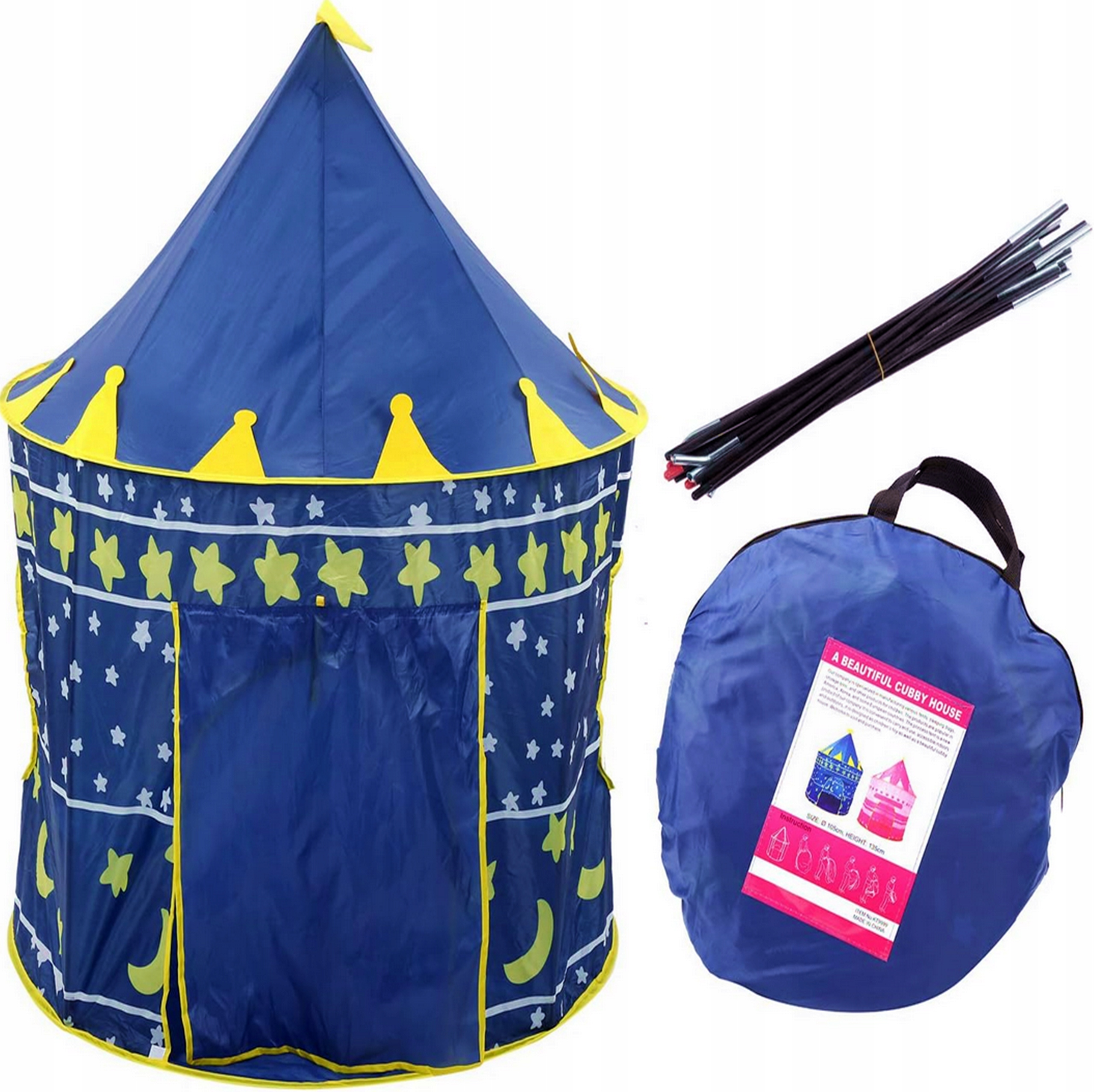 NAMIOT DOMEK DLA DZIECI ZAMEK PAŁAC DO OGRODU DOMU Z OKIENKAMI 135X105 CM EAN (GTIN) 5906214801349