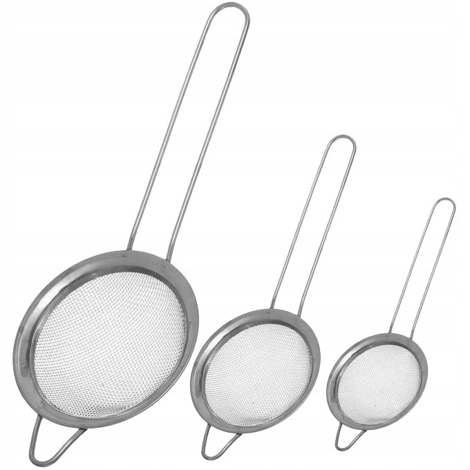 SITKA STALOWE ZESTAW 3 SITEK KUCHENNYCH 6-7-8CM Materiał stal nierdzewna