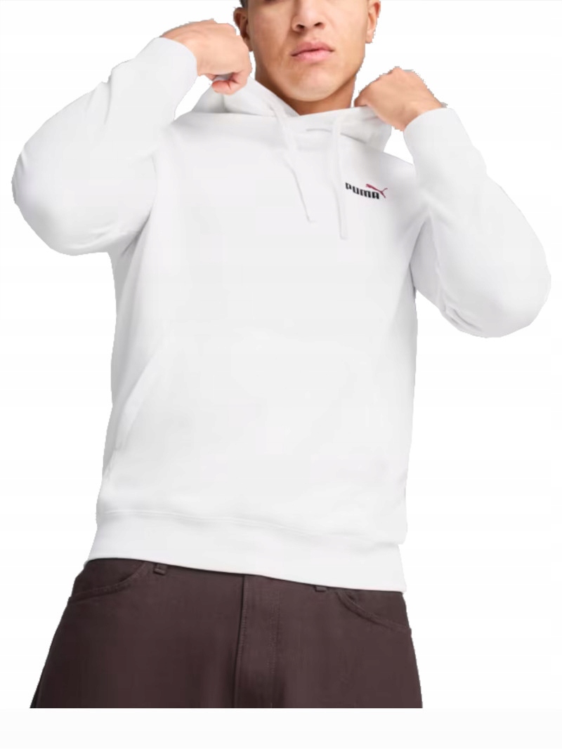 Mikina Puma s kapucí 684719-02 klokanka bílá malé logo Nová Kolekce S