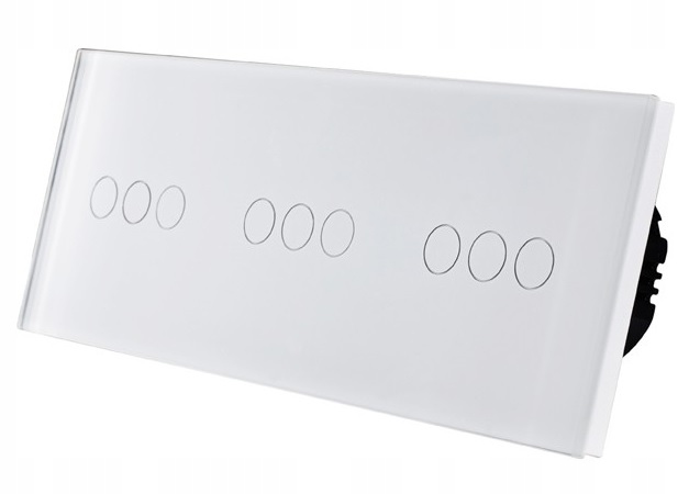 Dotykový Spínač Svetla 3+3+3 Sklo 9 Tlačidiel