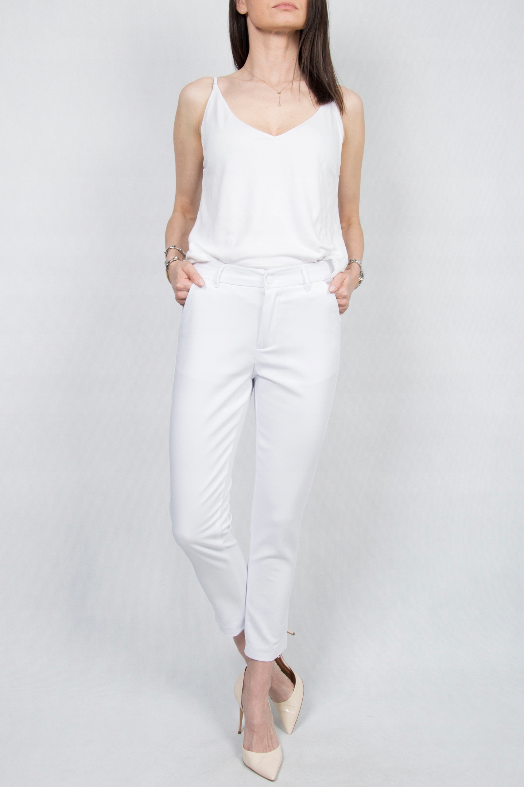 #BL ELEGANCKIE SPODNIE CYGARETKI Push-up roz.38 Wzór dominujący bez wzoru