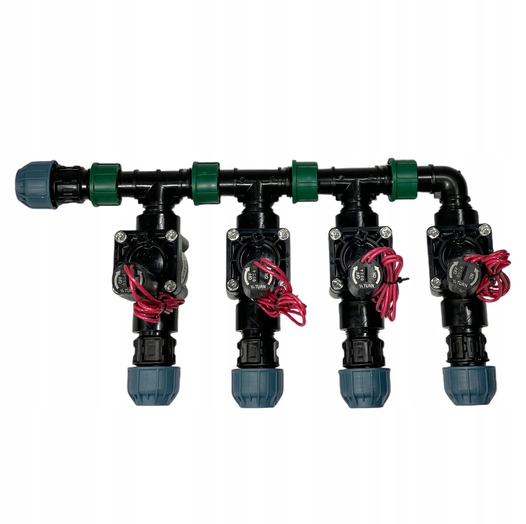 Kolektor Rozdzielacz 4 sekcje Hunter Pgv 100 na rurę Pe 25mm Nawadnianie