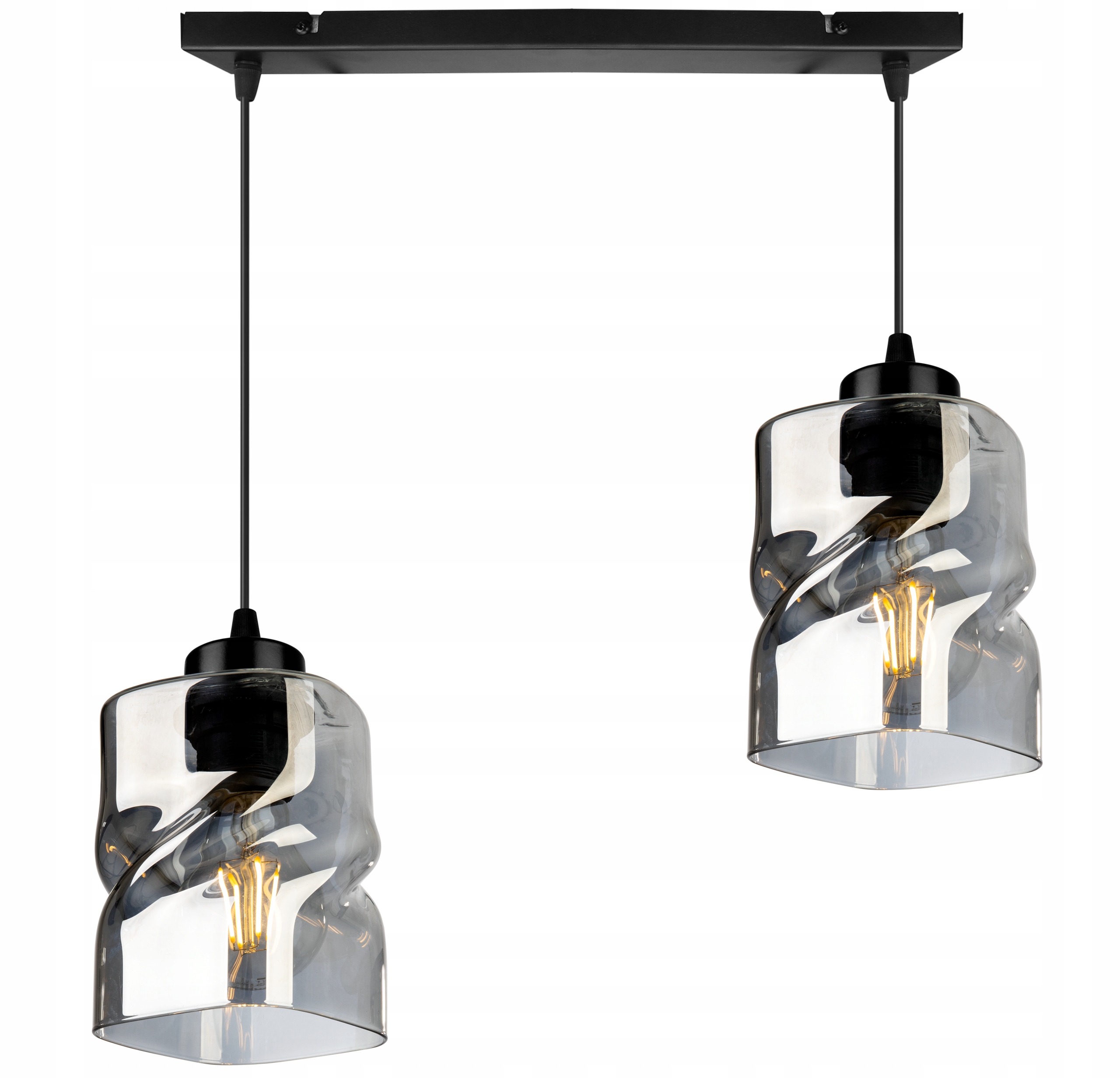 Lampa Sufitowa Wisząca Żyrandol Listwa Czarna Szklana Do Kuchni Jadalni