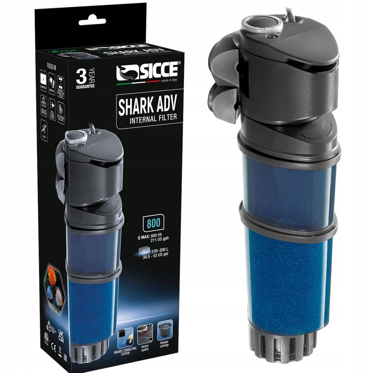 Levně Sicce Shark Adv 800 Vnitřní filtr
