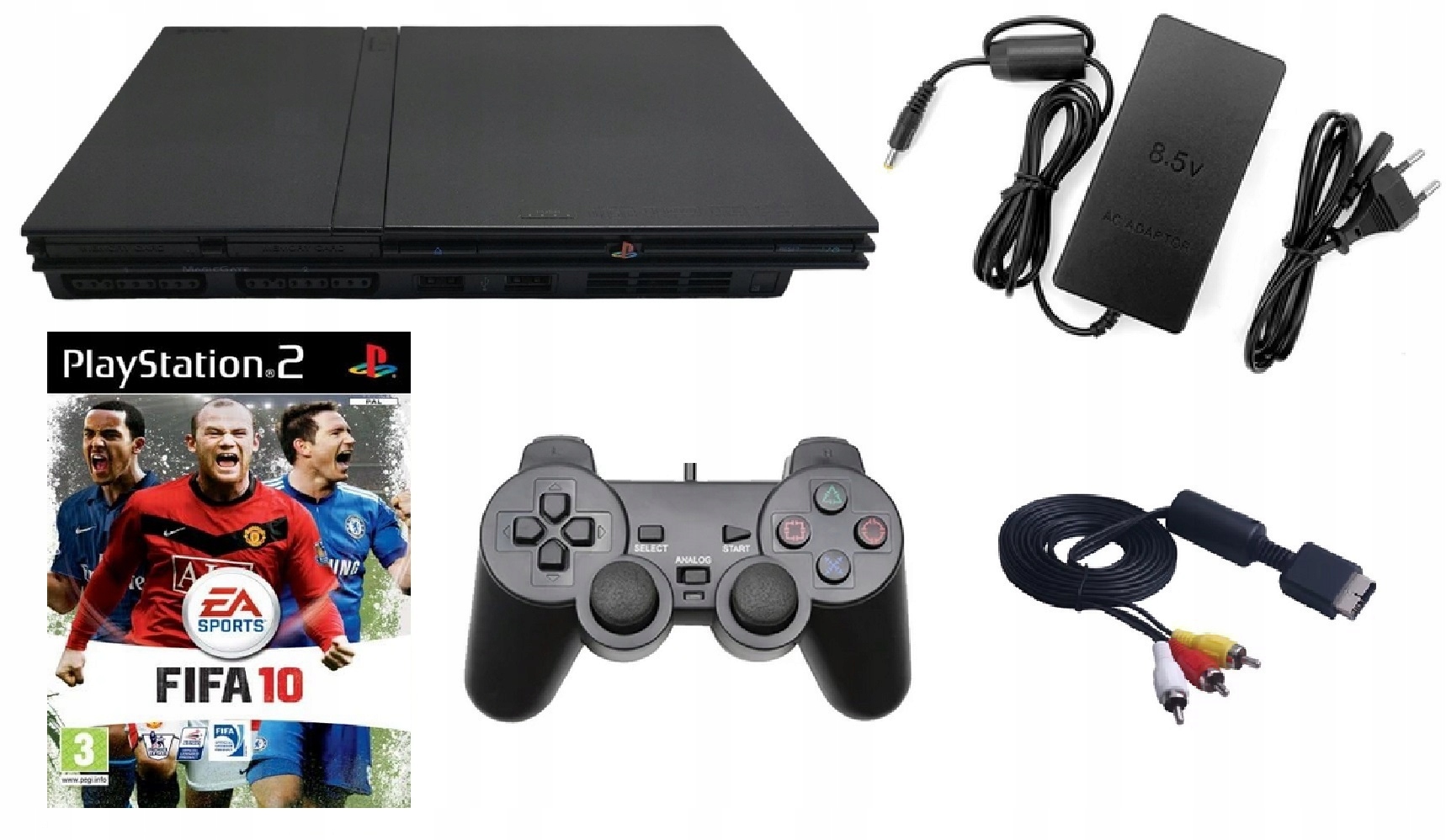 Konsola PlayStation 2 PS2 Slim + Pad + Karta + Fifa 10