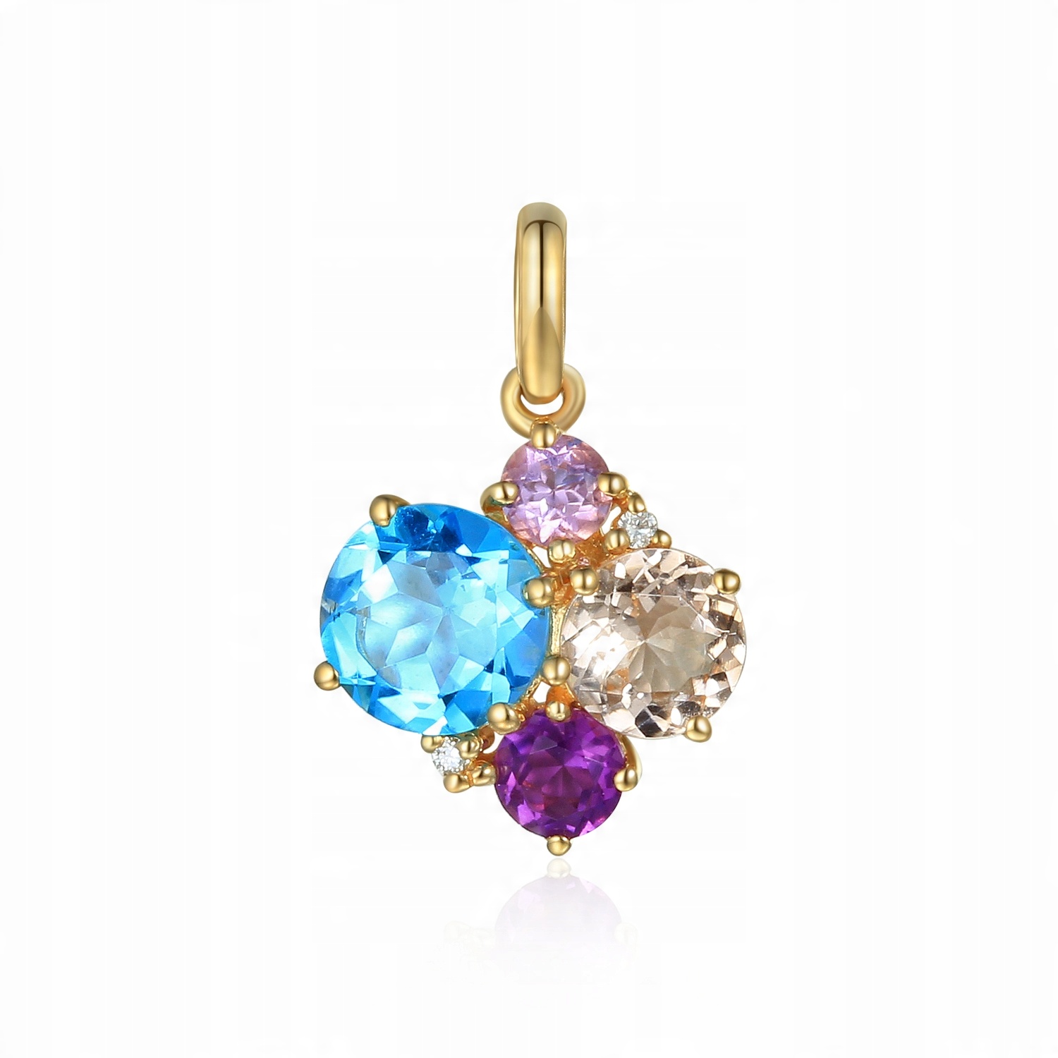 

Zawieszka 585 Morganit Topaz Ametysty Brylanty