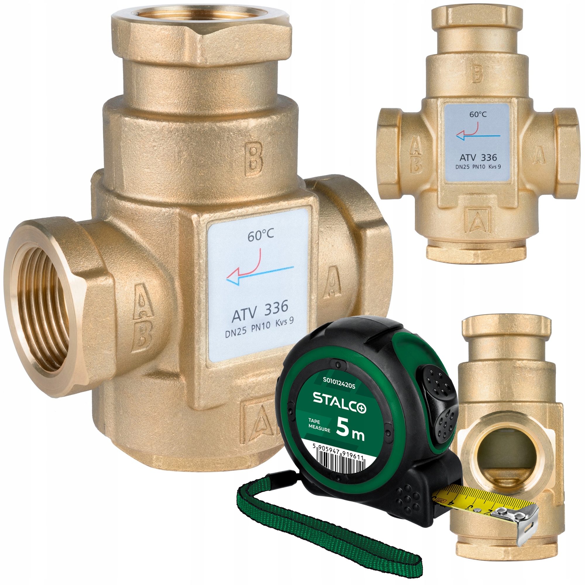 Teplotný Ventil Na Ochranu Návratu Kotla Atv 336 DN25 Ø 1" Cal 9 m³/h 60 °C