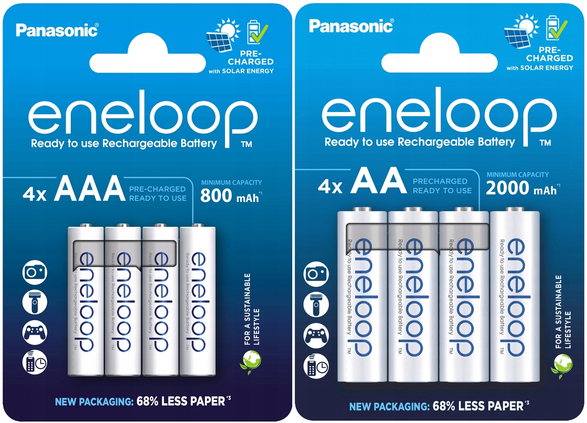Sada Baterií Panasonic Eneloop Baterie R6 Aa 2000 mAh R3 Aaa 800 mAh