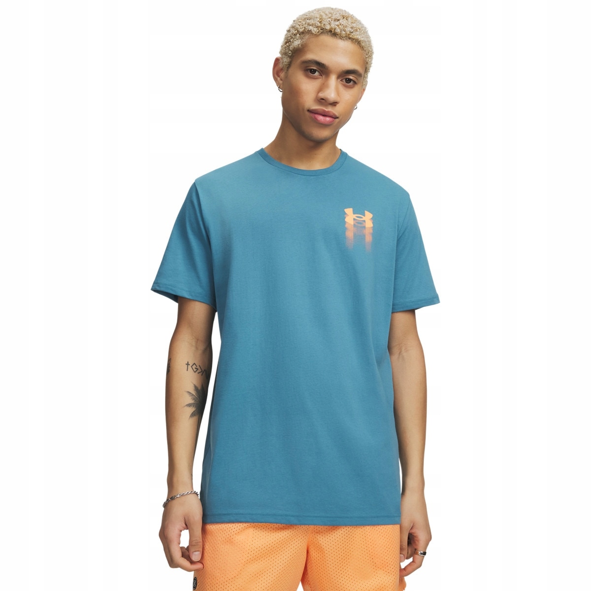 Męski t-shirt koszulka Under Armour Ua M Blur Logo Ss Niebieski 3XL