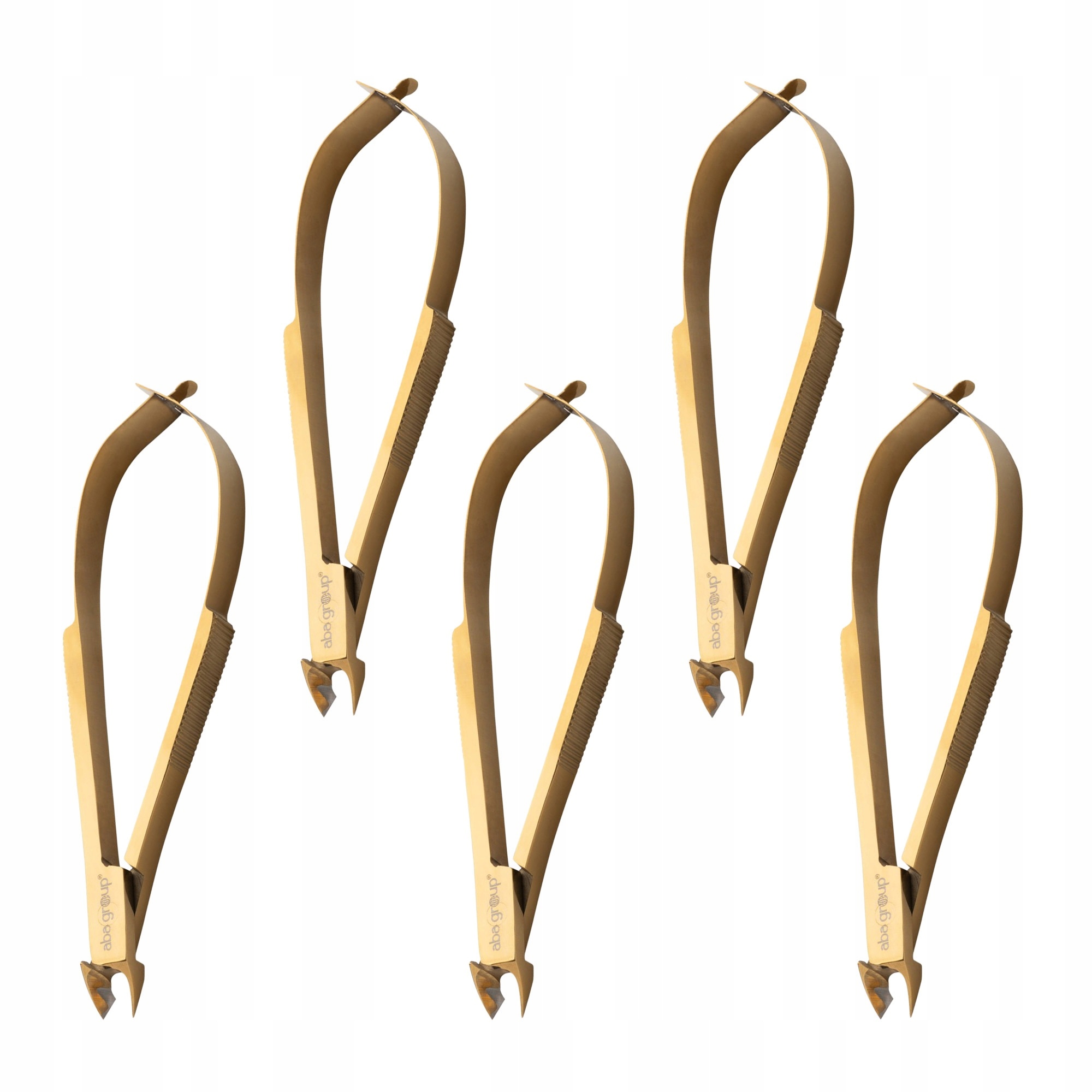 Kleštičky na kůži dvoupružinové zlaté 5 mm Premium Ostré 5 ks Aba Group 1147