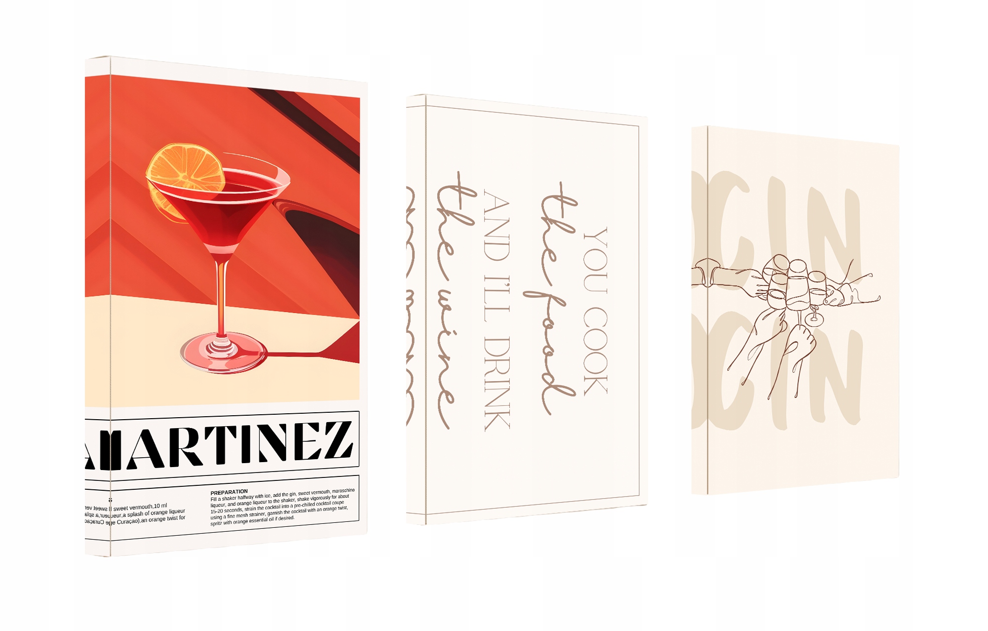 Obraz Do Obývacího Pokoje, Ložnice Na Plátně Triptych S Alkoholy 120x60