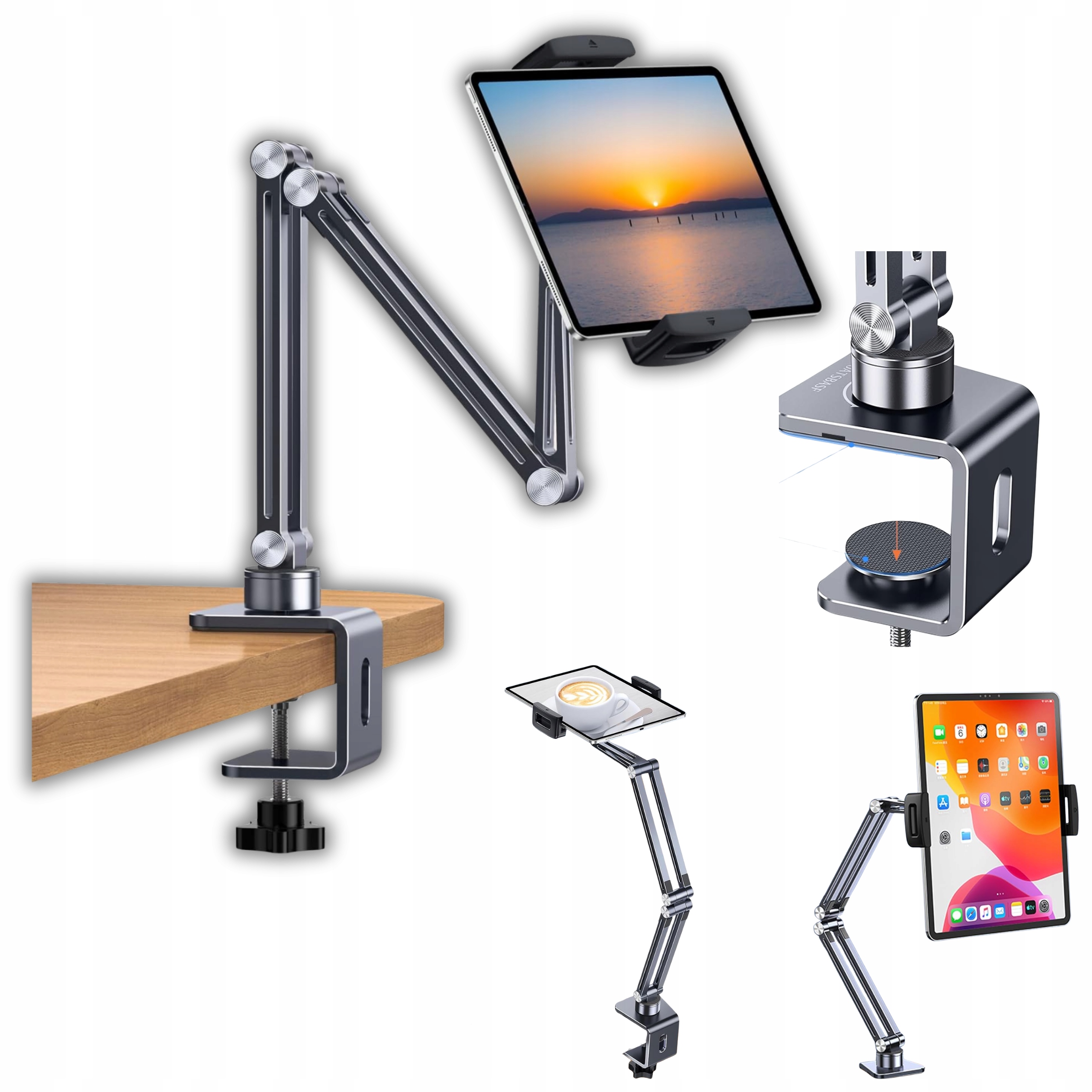 Držák Na Tablet 4–12,9" K Posteli, Psací Stůl 360° Nastavitelný A Skládací