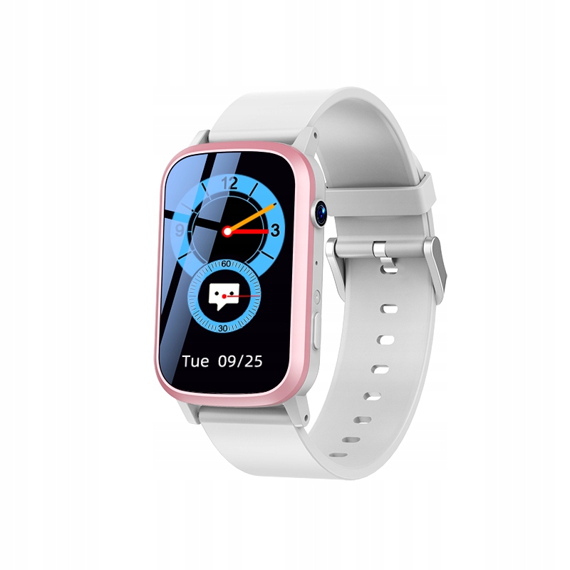 Zegarek bransoletka Gps 4G Wifi Video Wodoodporny FA58 Biało- Różowy