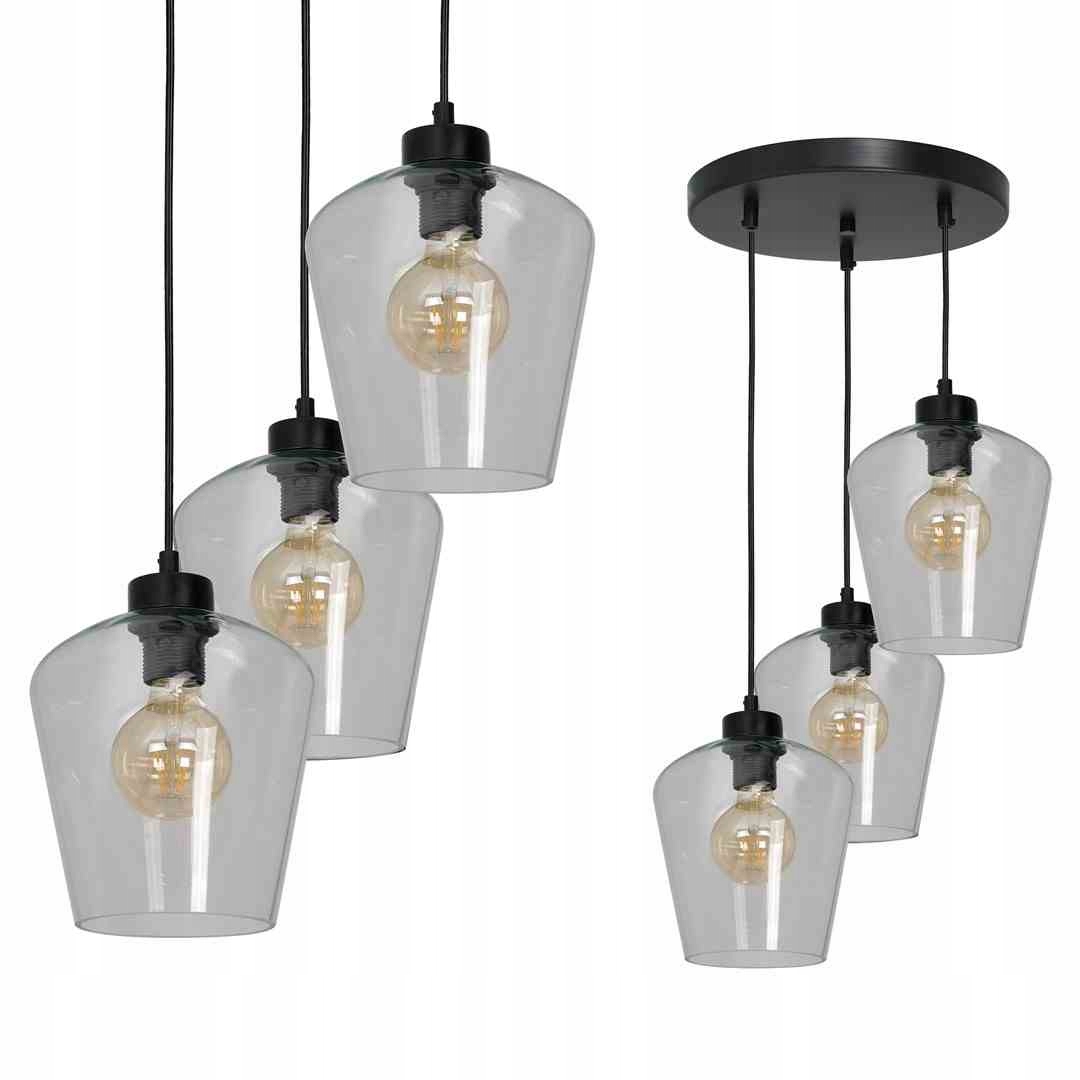 Závěsná lampa Santiago Clear 3xE27