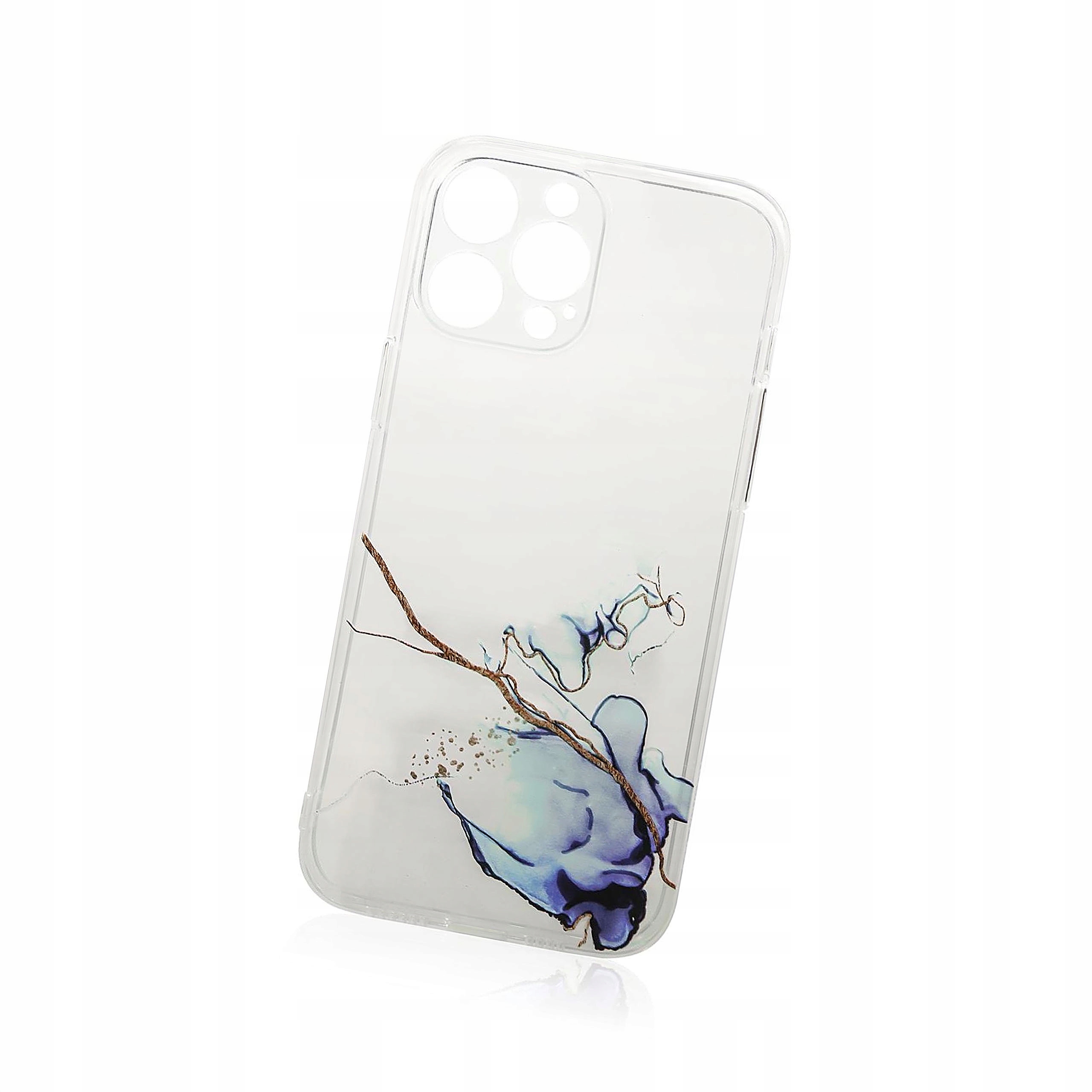 Marble Case etui do iPhone 12 Pro żelowy pokrowiec marmur niebieski