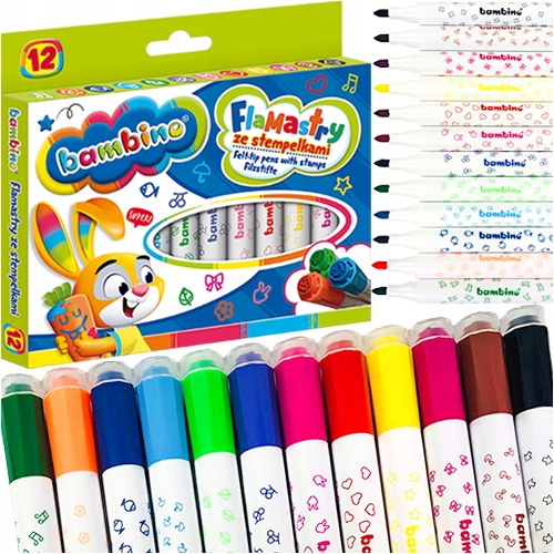 

Pisaki Flamastry Mazaki Stempelki Bambino 12 Kol.