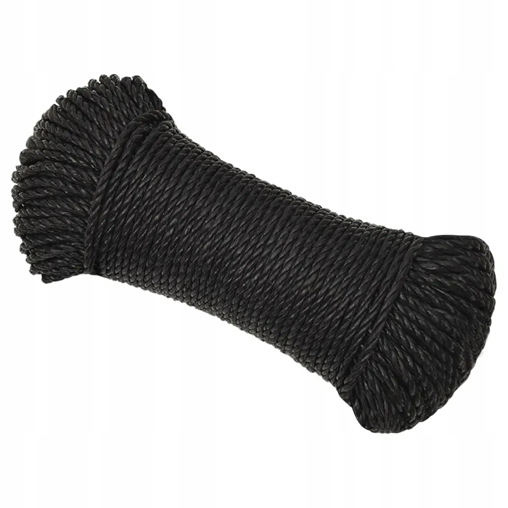 Linka robocza, czarna, 6 mm, 25 m, polipropylen