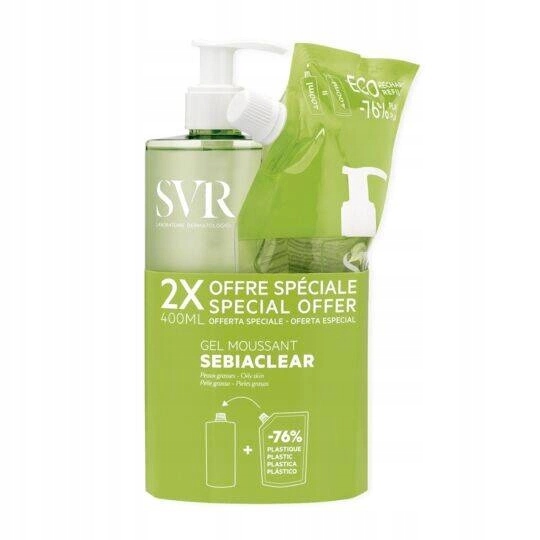 Svr Sebiaclear zestaw Żel do mycia, 400ml refil, 400ml