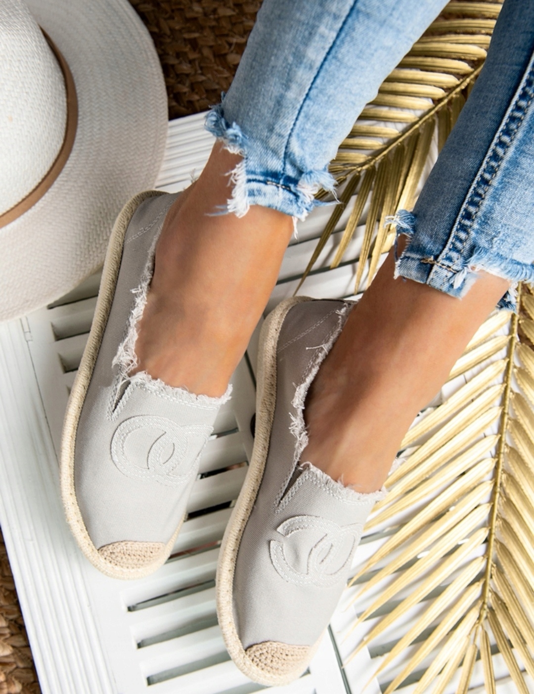 

Szare Espadryle Damskie Chanelki 40