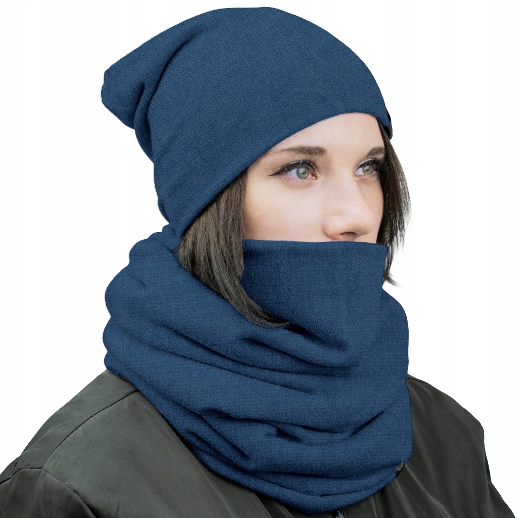 Komplet damski czapka dzianinowa i komin Rozmiar uniwersalny