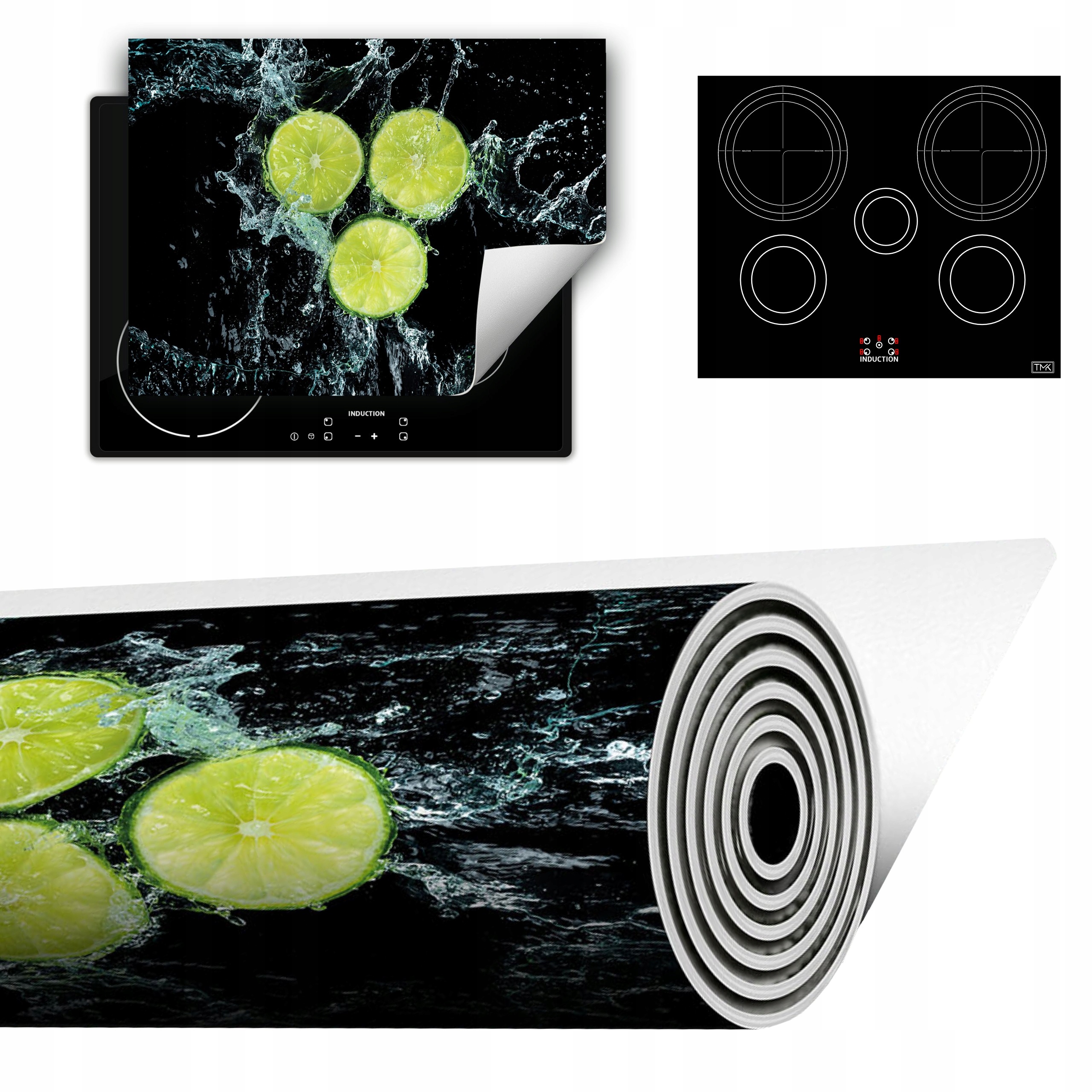 Vinylová Podložka Do Kuchyně Více Místa 70x52 černá vápno