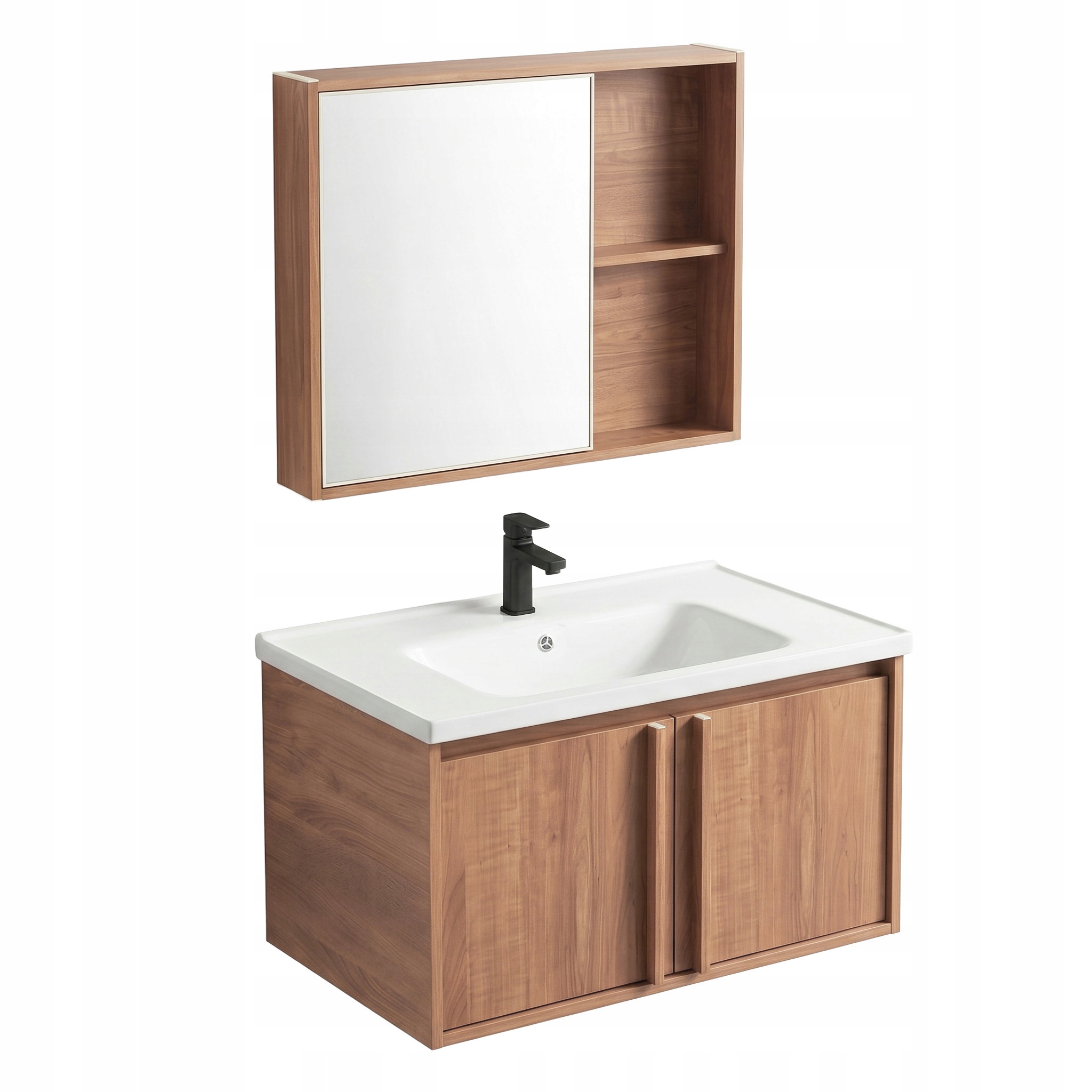 Nábytok Do Kúpeľne Komplet S Umývadlom Závesná Zrkadlová Skriňa Rea Gama Bronz 70 cm