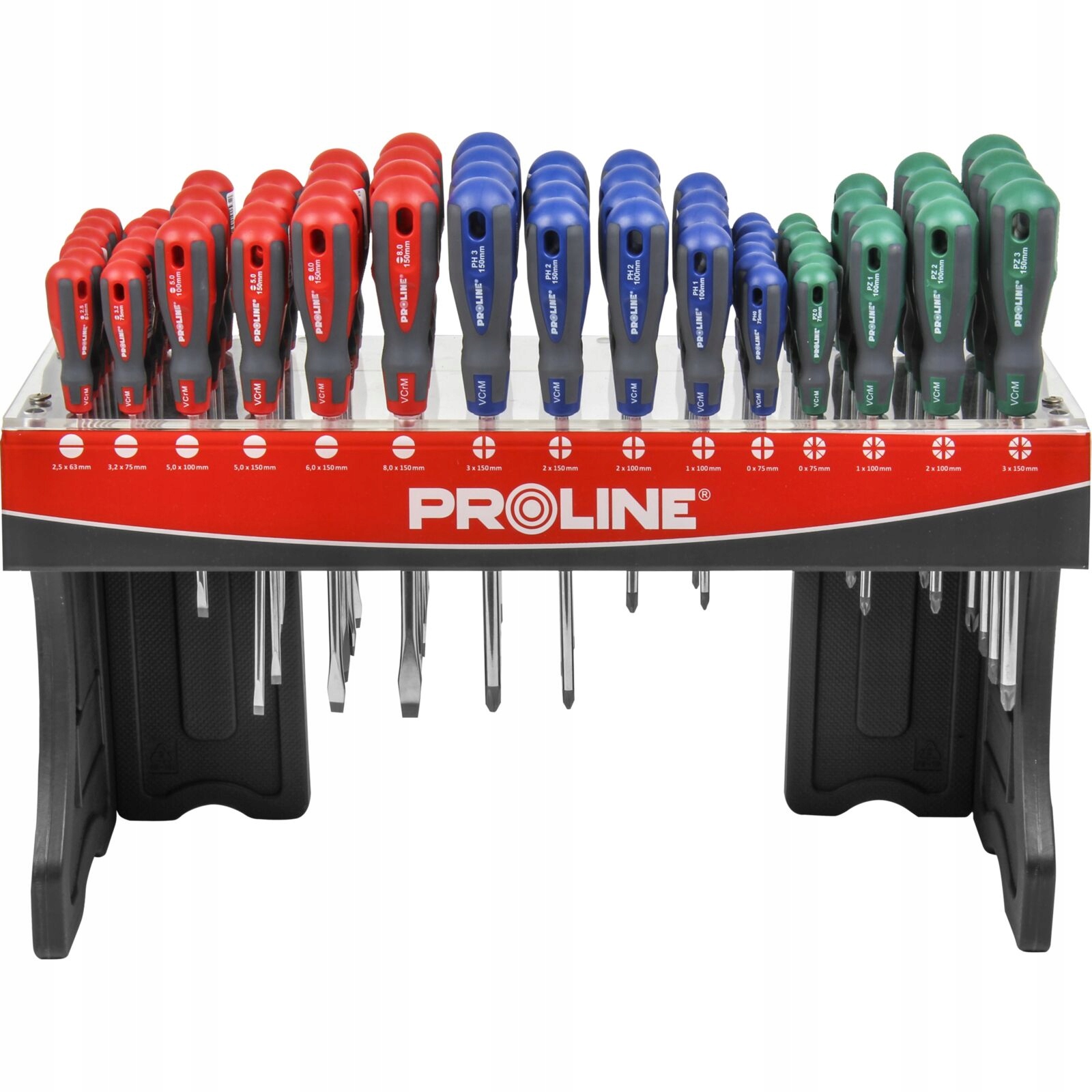 Sada šroubováků 68ks Proline 5 x 100 mm – 4 ks, 5 x 150 mm – 4 ks,