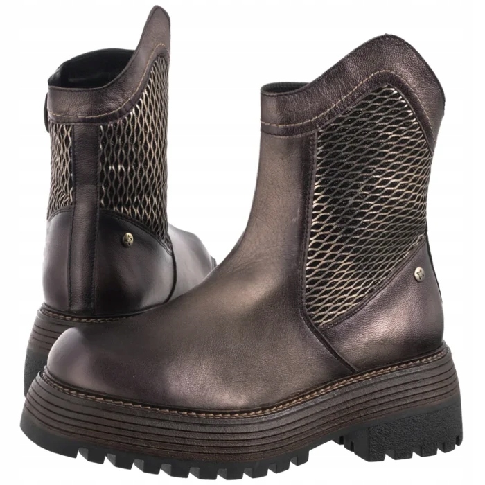 Kožené dámské boty Kotníkové Boty Maciejka Hnědé 07130-02/00-8 Hnědá