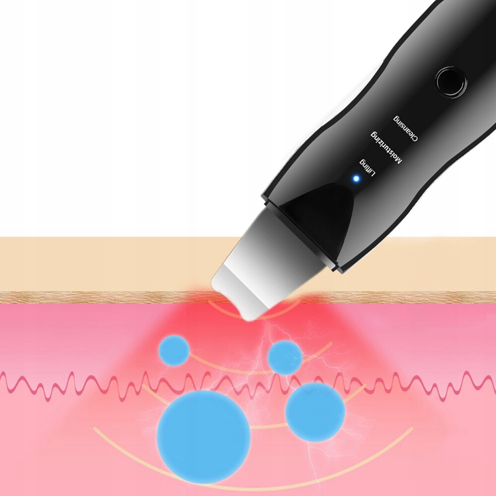 Peeling kawitacyjny BEZPRZEWODOWY urządzenie piling do twarzy 5W1 NAKŁADKI Marka LOGIT
