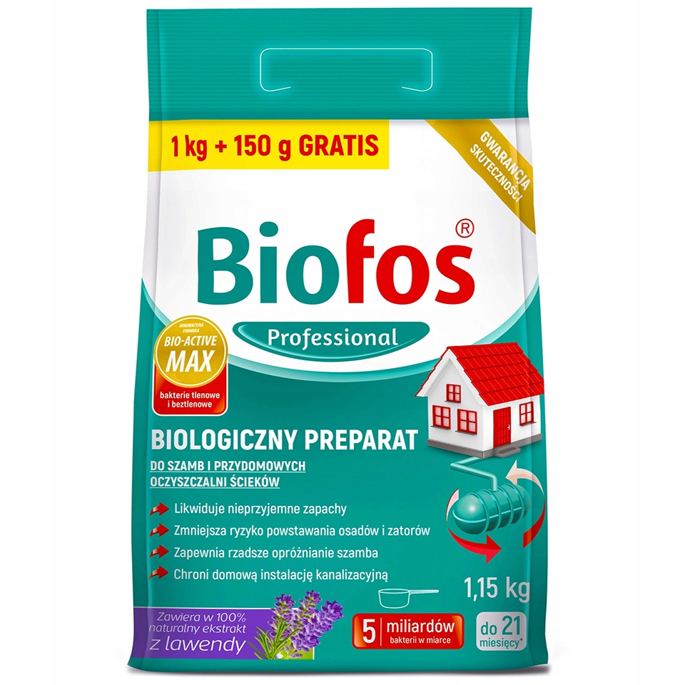 

Biofos Bakterie Do Szamba 1KG + 150G Gratis