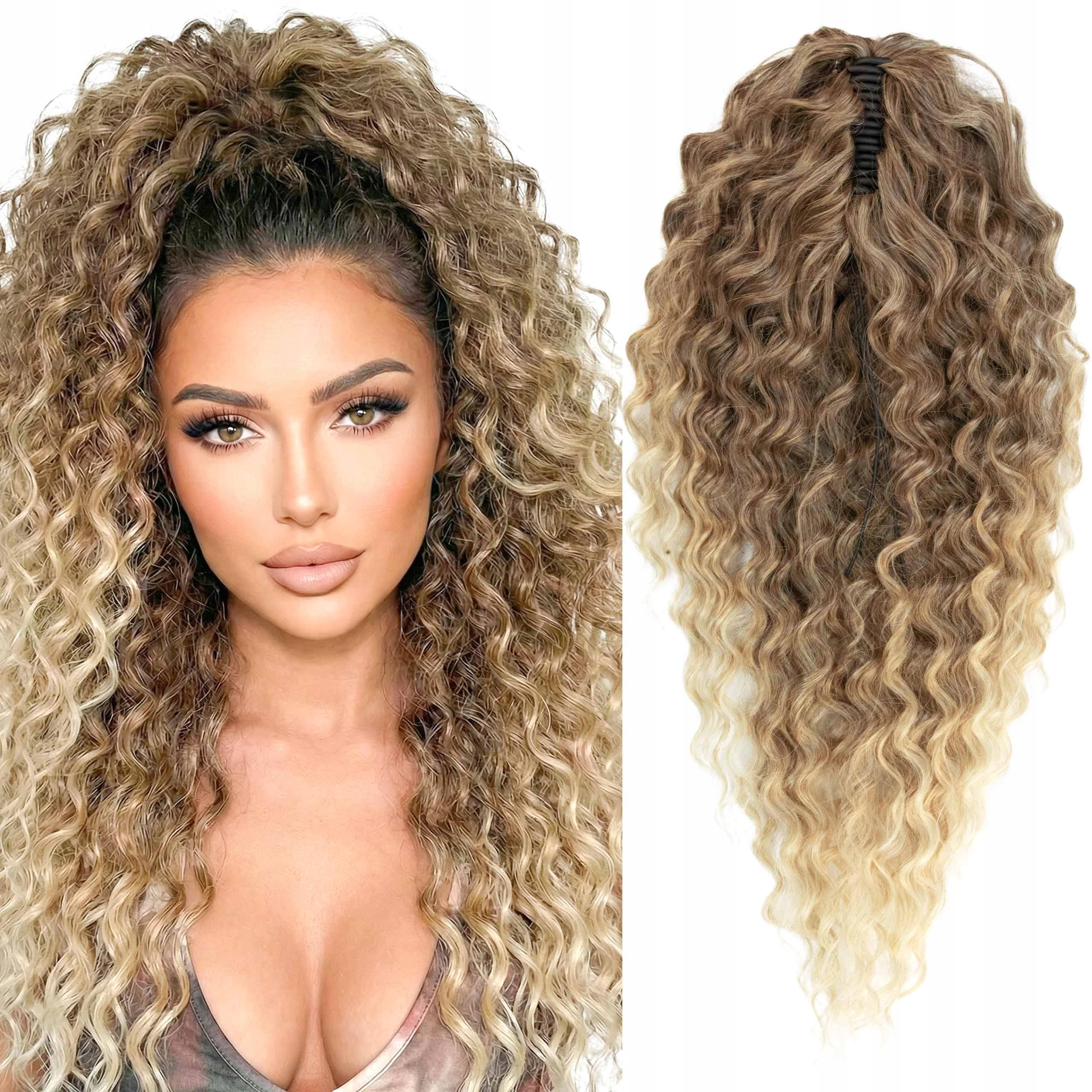 Afro krab kucyk na klamrze włosy syntetyczne sztuczne fale Hanna 60cm ombre